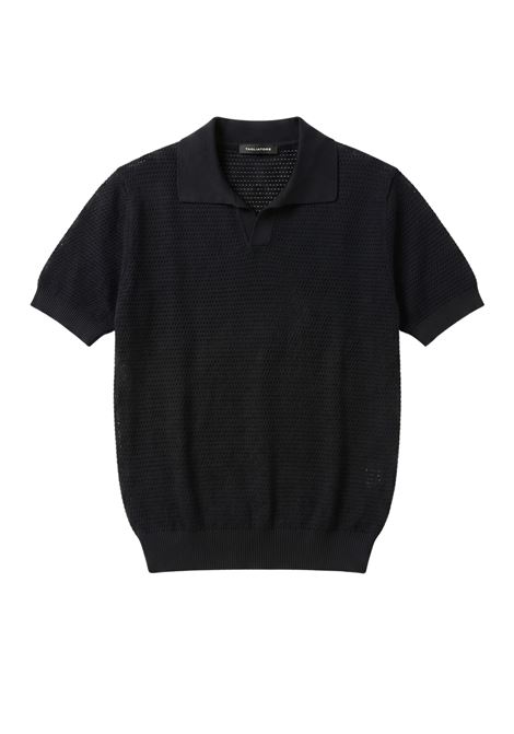 Polo in maglia traforata Tagliatore nera in cotone TAGLIATORE | Polo | FINLAY PWE26-022111